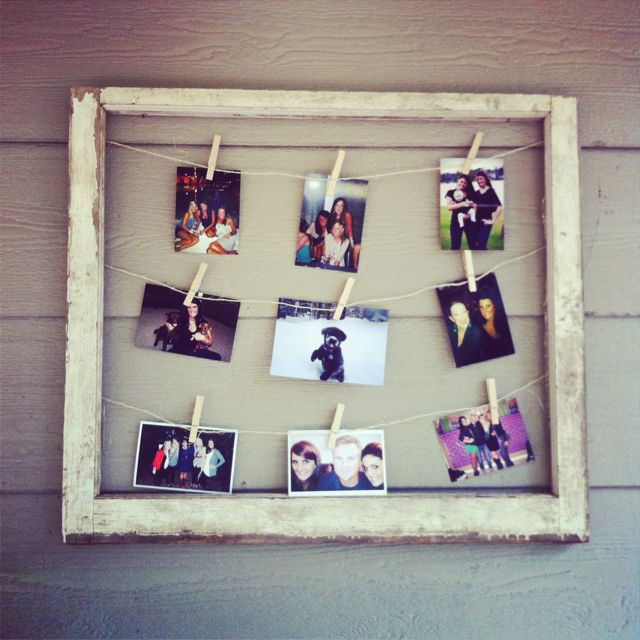 Wooden Window Frames DIY
 Old wooden window frame Stapled twine to the back and