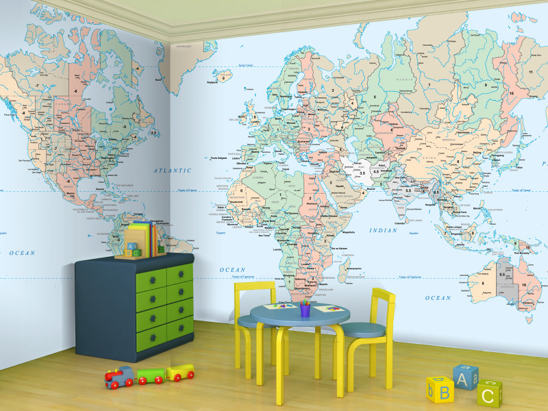 World Map For Kids Room
 Kids room world map small Playroom area