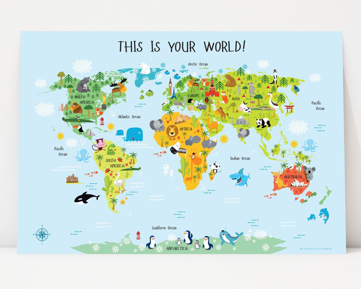 World Map For Kids Room
 Pin by Sarah Hall on ava ♡