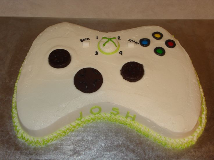 Xbox Birthday Cake
 XBox theme controller shaped birthday cake