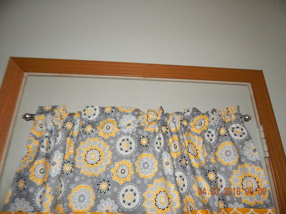 Yellow And Grey Kitchen Curtains
 Gray and Yellow Kitchen Any Room Curtain by CurtainsbyChandra