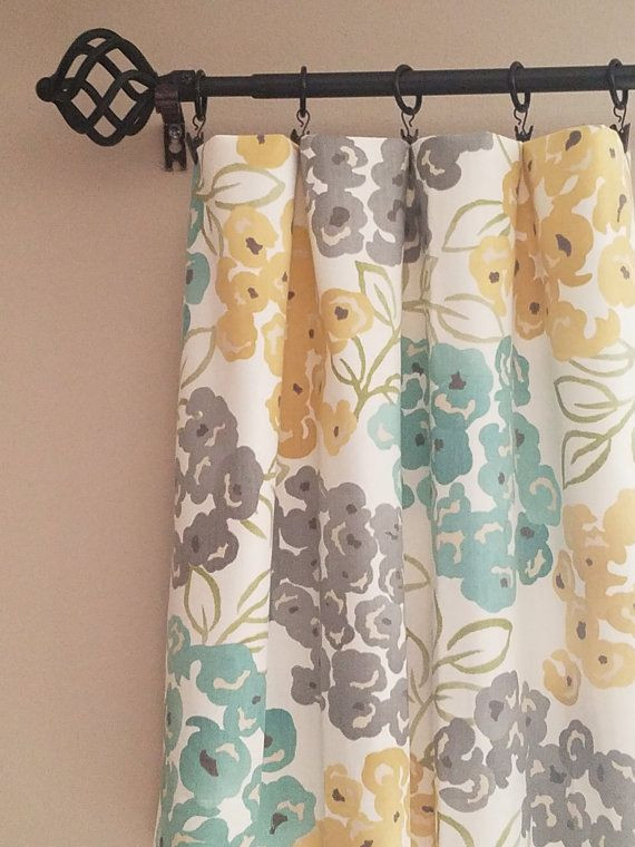 Yellow And Grey Kitchen Curtains
 Aqua teal yellow and gray curtains Yellow and gray