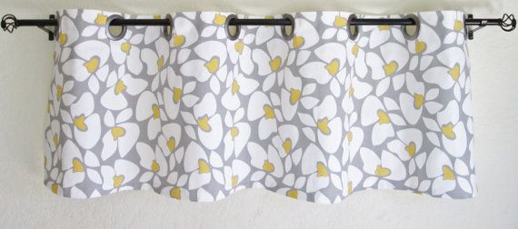 Yellow And Grey Kitchen Curtains
 Valance 50 x16 Premier Prints helen gray white yellow