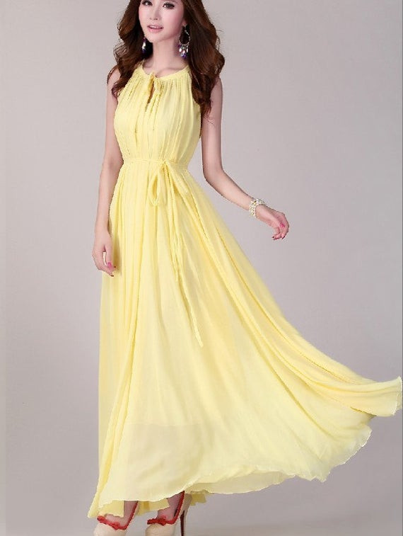 Yellow Dresses For Wedding
 Yellow Wedding Dress Lightweight Sundress Plus Size by LYDRESS