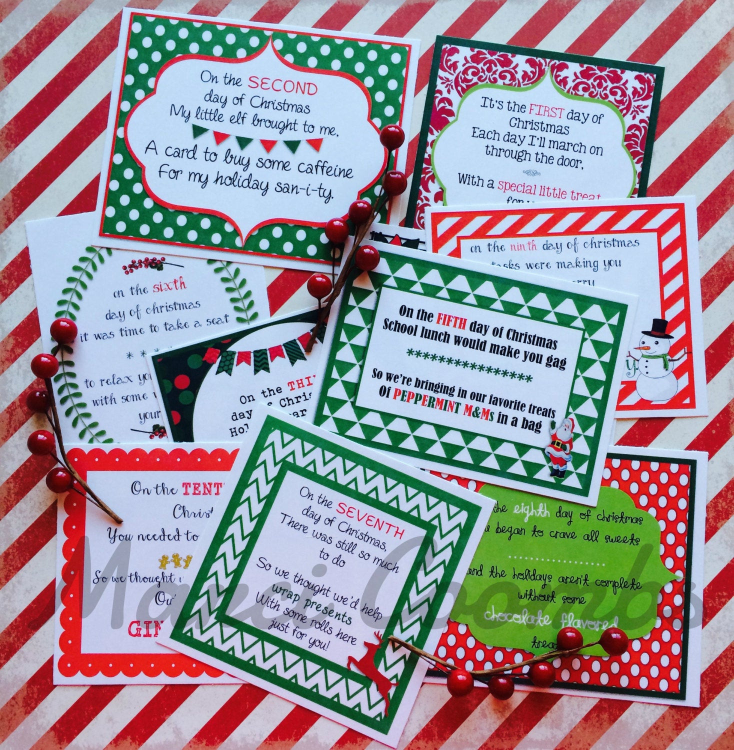 12 Days Of Christmas Gifts
 12 Days of Christmas Printable Tags Labels for Teachers