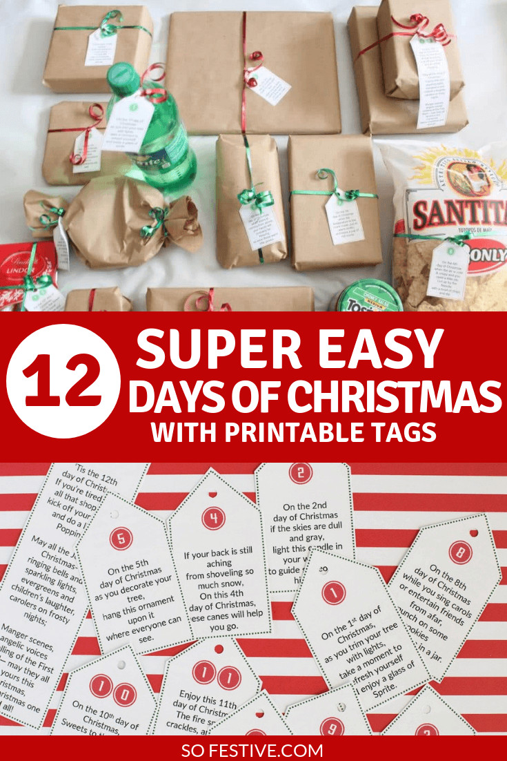 12 Days Of Christmas Gifts
 Sweet & Simple 12 Days of Christmas Printable Tags & Gift