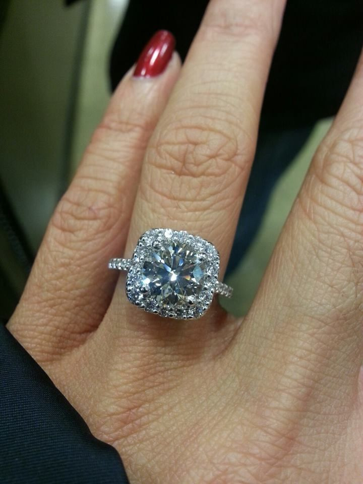 2 Carat Cushion Cut Diamond Engagement Ring
 Pin on Carat Engagement Rings