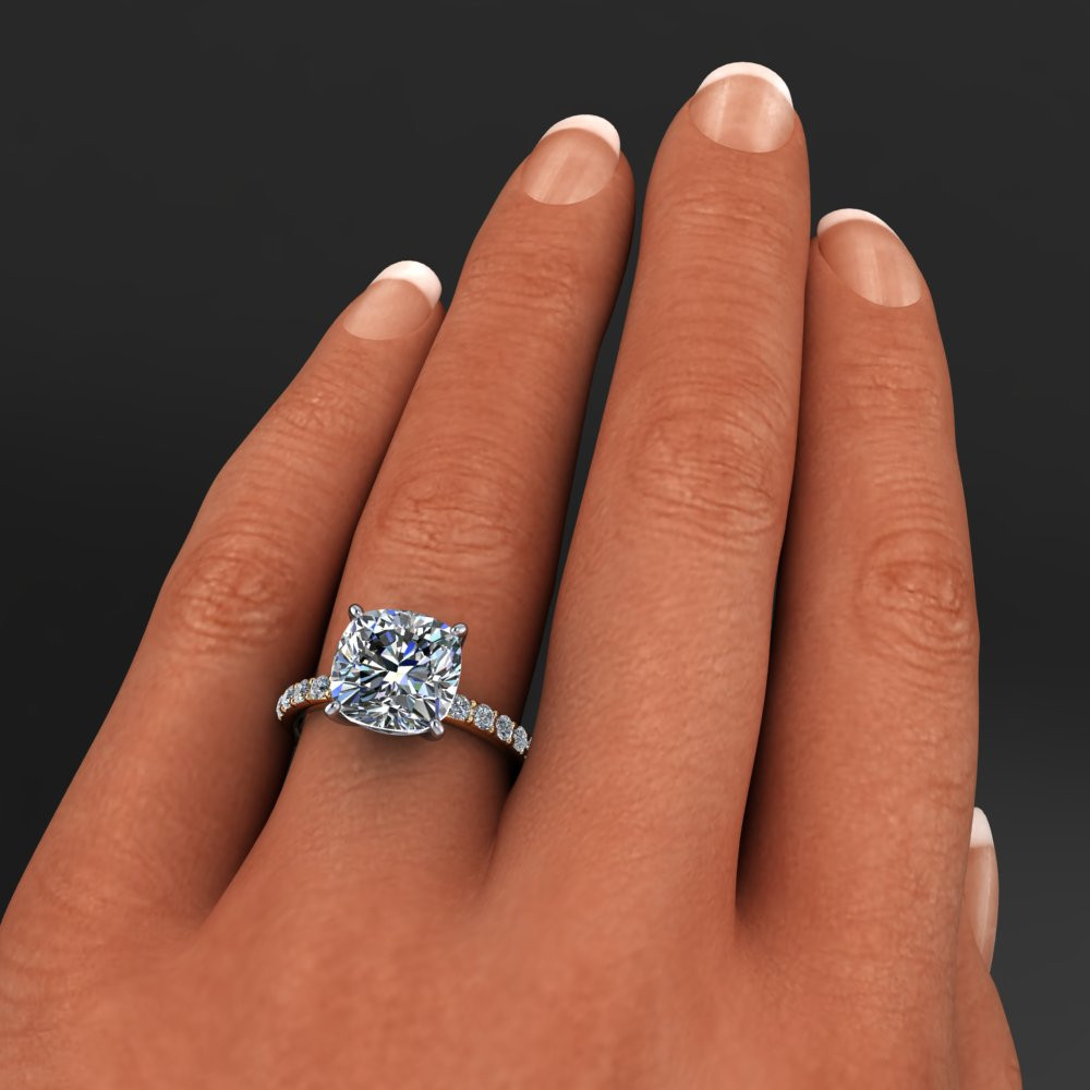 2 Carat Cushion Cut Diamond Engagement Ring
 sage ring – 4 2 carat cushion cut NEO moissanite and
