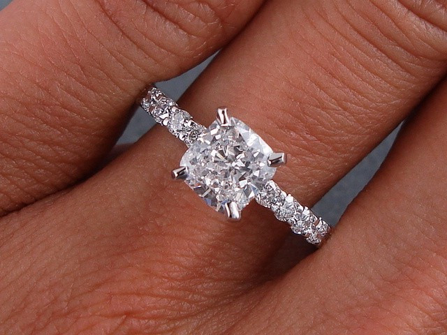 2 Carat Cushion Cut Diamond Engagement Ring
 1 28 CARATS CT TW CUSHION CUT DIAMOND ENGAGEMENT RING D