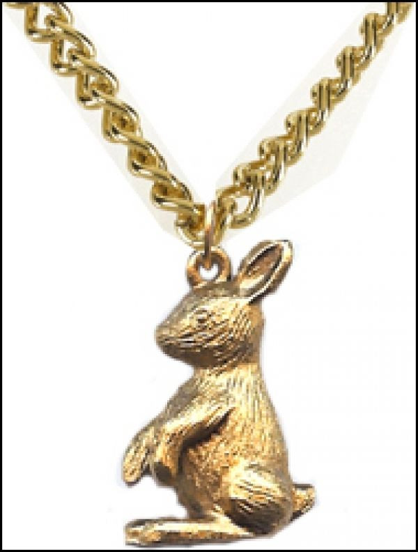 24 Karat Gold Necklace
 Rabbit Charm Necklace 24 Karat Gold plate Bunny Gold plate