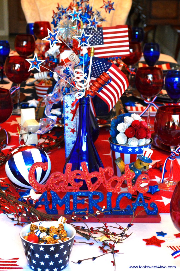 4th Of July Party Decorating Ideas
 Decorating the Table for 4th of July Toot Sweet 4 Two