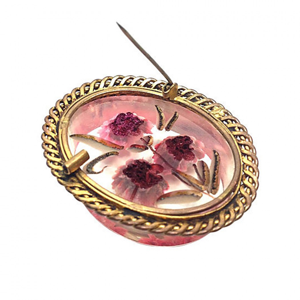 Acrylic Brooches
 Pink Flower Lucite Brooch