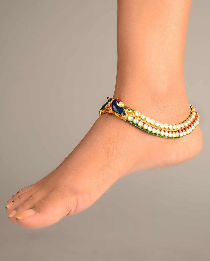 Anklet Style
 The Minakari Mandakini Payal by Nidhaan