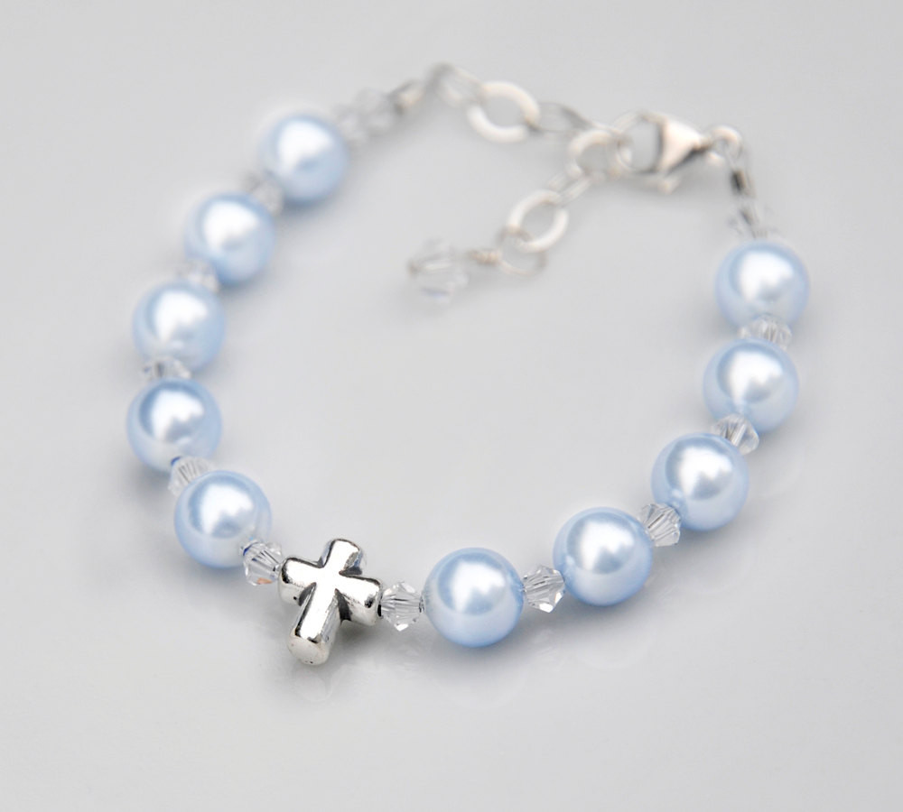Baby Boy Bracelets
 Baptism Bracelet Gift for Baby Boy Sterling by Rosaries Love