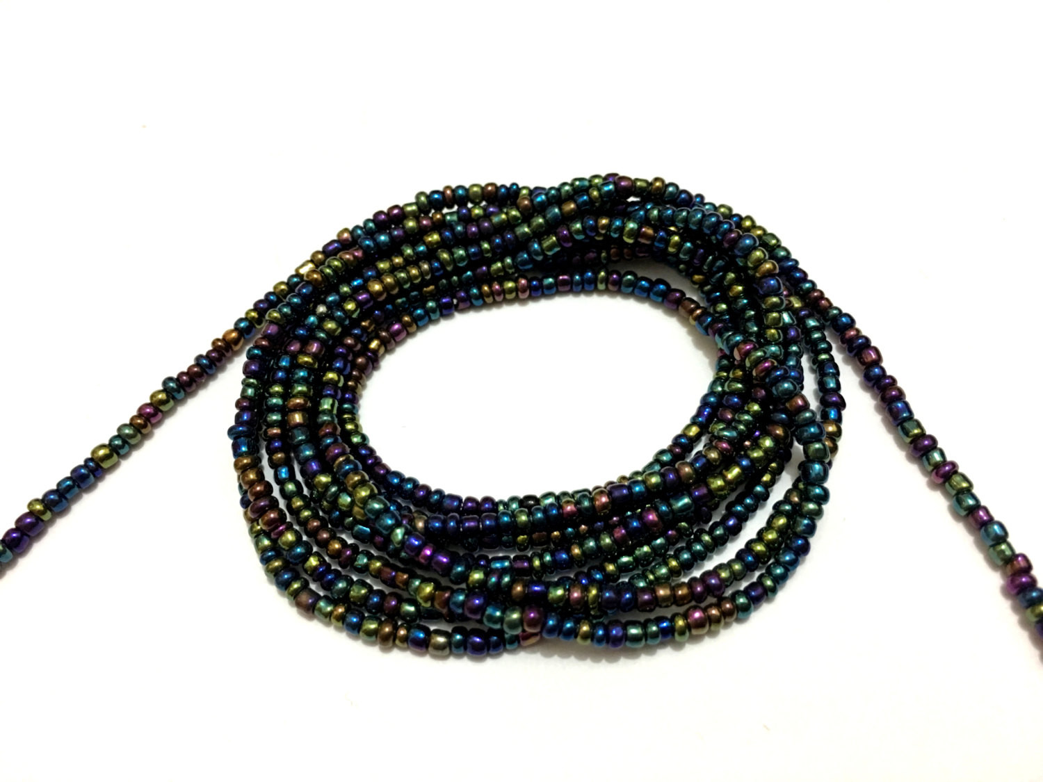 Beaded Body Jewelry
 Navy Blue rainbow Waist beads Body jewelry Belly bead