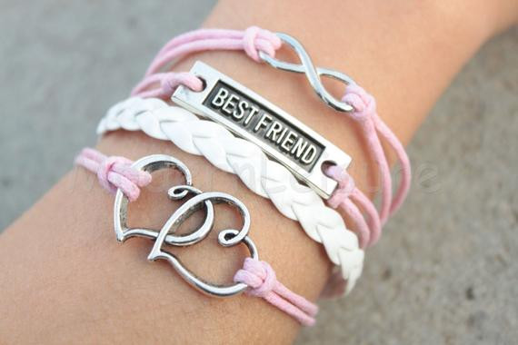 Best Friend Anklet
 Best friend bracelet Pink Bracelet Infinity by ModernLeisure