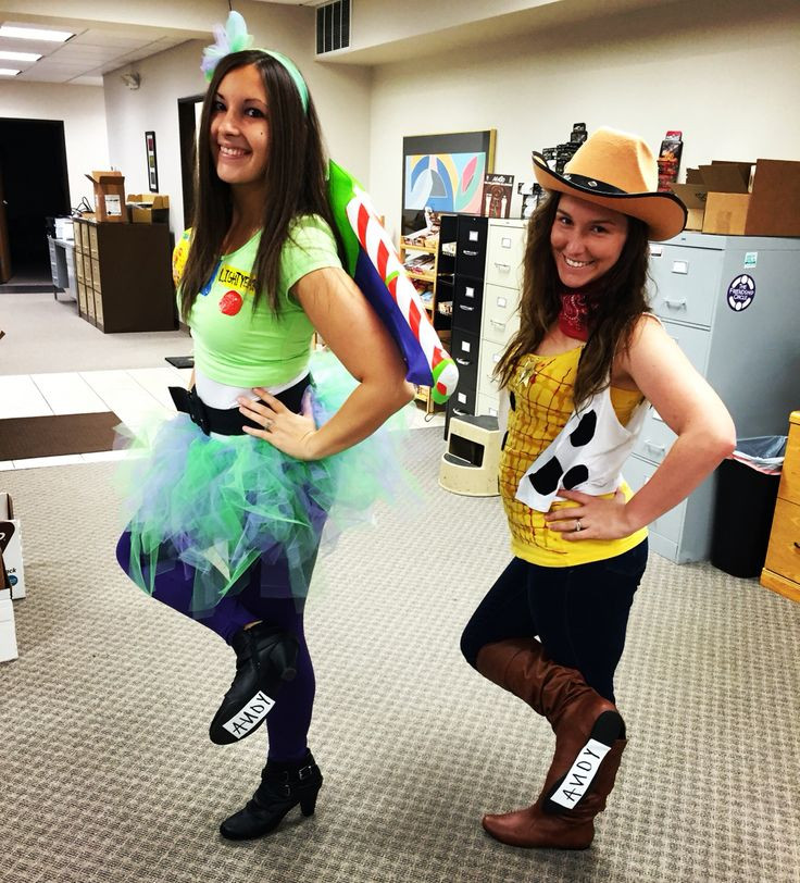 Best Friend Halloween Costumes Diy
 buzz lightyear and woody toy story woman women adult