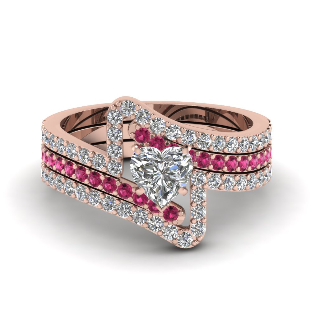 Black And Pink Wedding Ring Sets
 Engagement Rings – Bridal & Trio Wedding Ring Sets