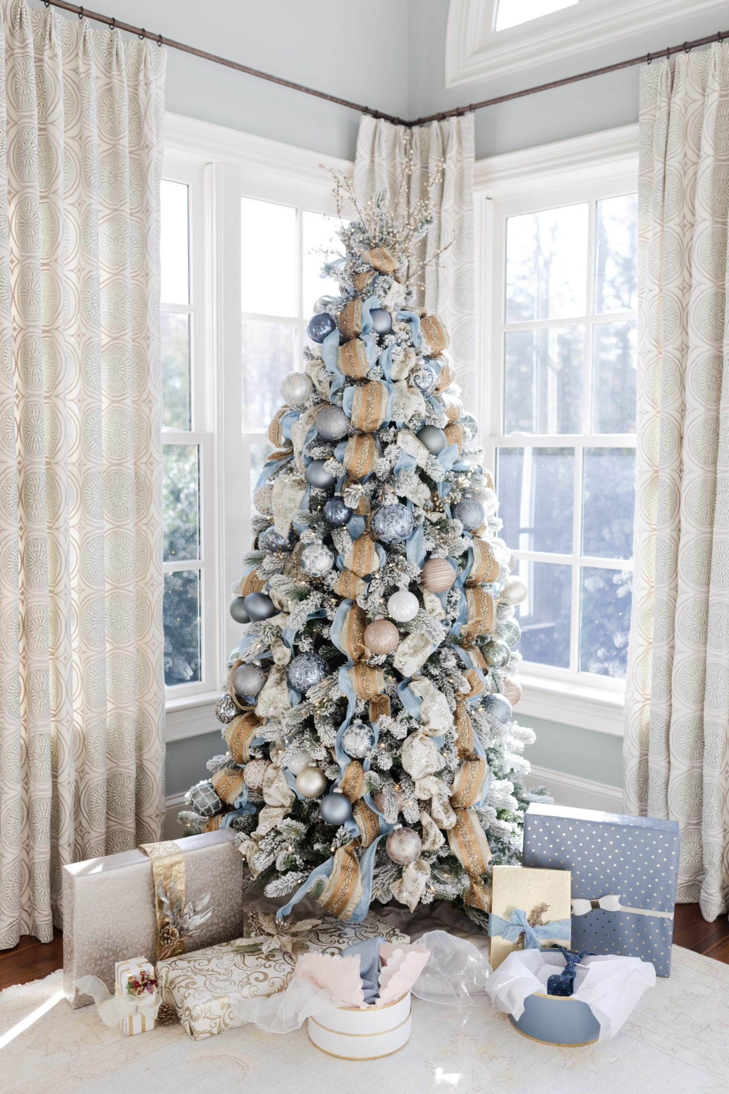Blue Christmas Decor
 Gold and Blue Christmas Decorations My Cinderella Tree