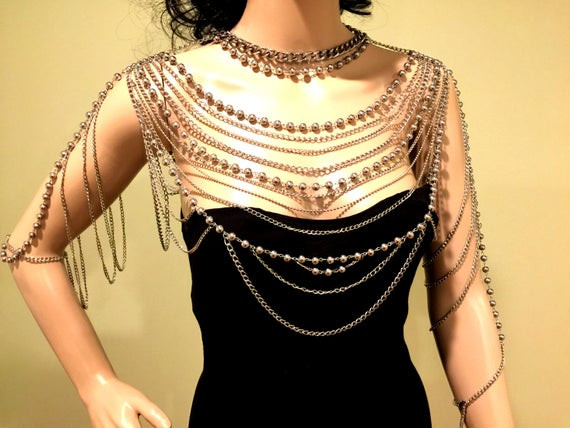 Body Jewelry Dress
 Shoulder Jewelry Shoulder Chains Body Chains Top by MirelaS