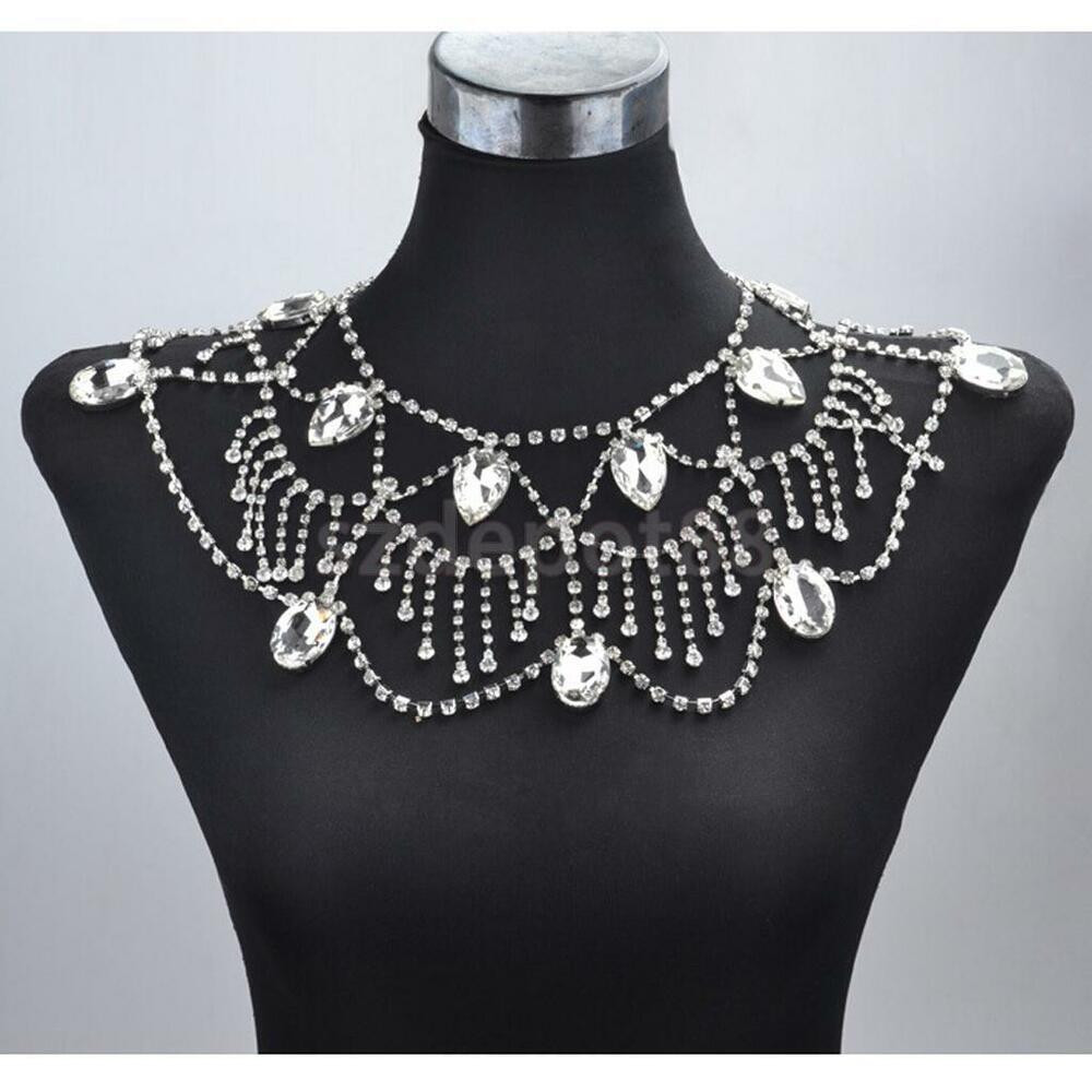 Body Jewelry Shoulder
 Wedding Bridal Party Crystal Shoulder Body Chain Necklace
