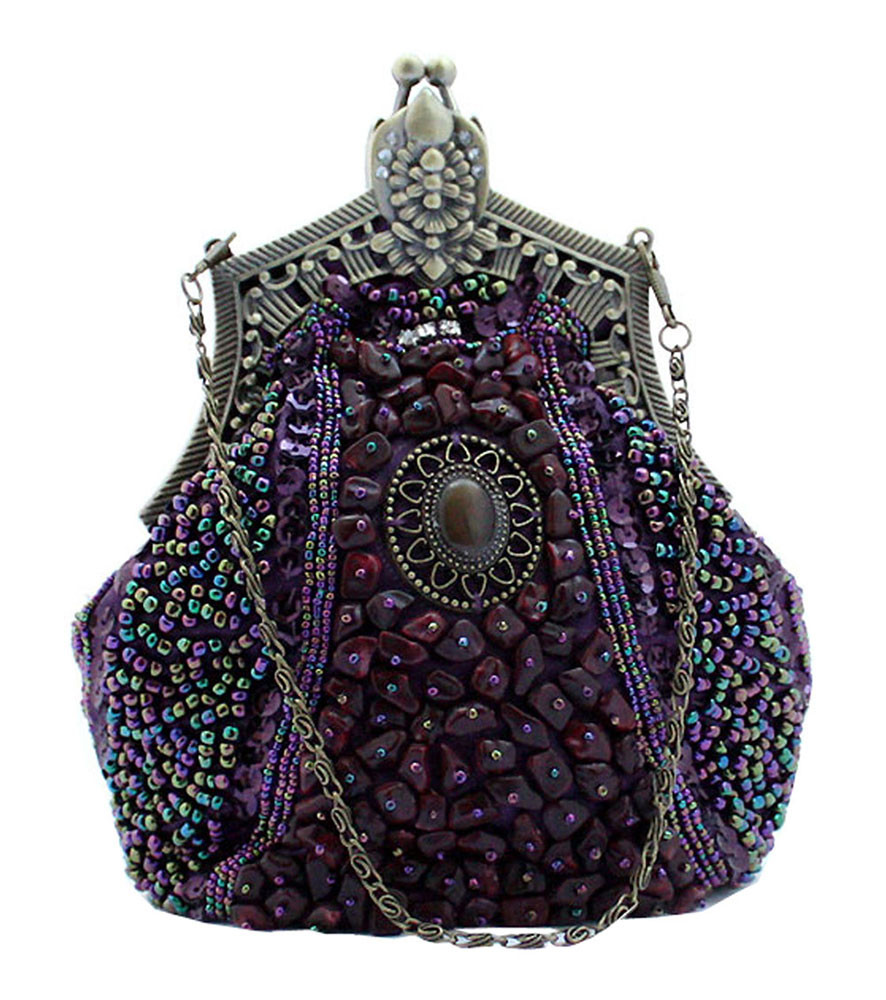 Brooches Bag
 Vintage Victorian Style Brooch Beaded Evening Handbag