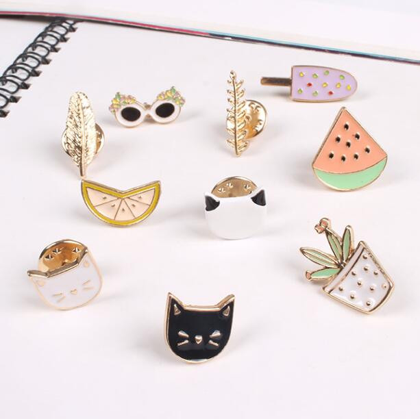 Brooches Bag
 ShuangShuo Fashion Cartoon Enamel Pins Cat Brooches for