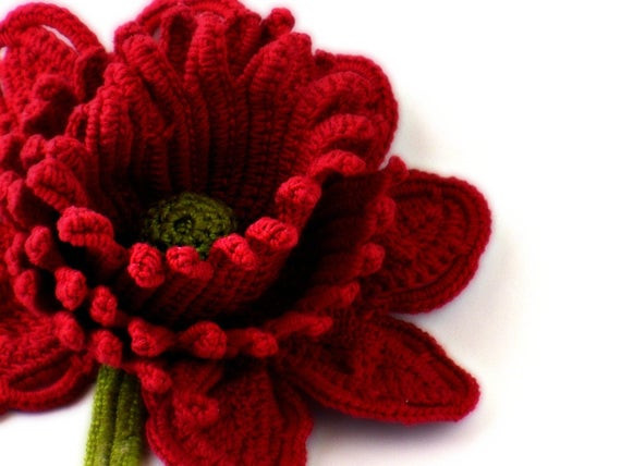 Brooches Pattern
 Crochet Brooch Fiber Brooch Red Rose Pin Irish Crochet Brooch