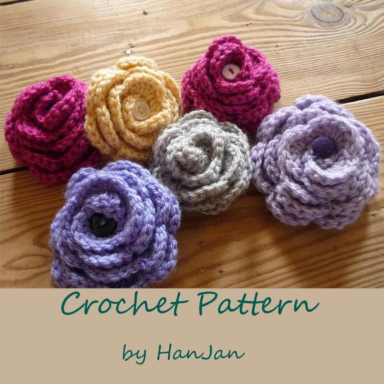 Brooches Pattern
 Flower Pin Brooch Crochet Pattern by HanJan Crochet Craftsy