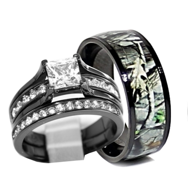 Camo Wedding Ring Sets For Him And Her
 Camo Wedding Ring Sets For Him And Her