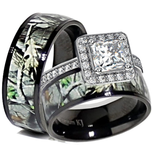 Camo Wedding Ring Sets For Him And Her
 Unique & Exclusive handmade fashion jewelry & rings for