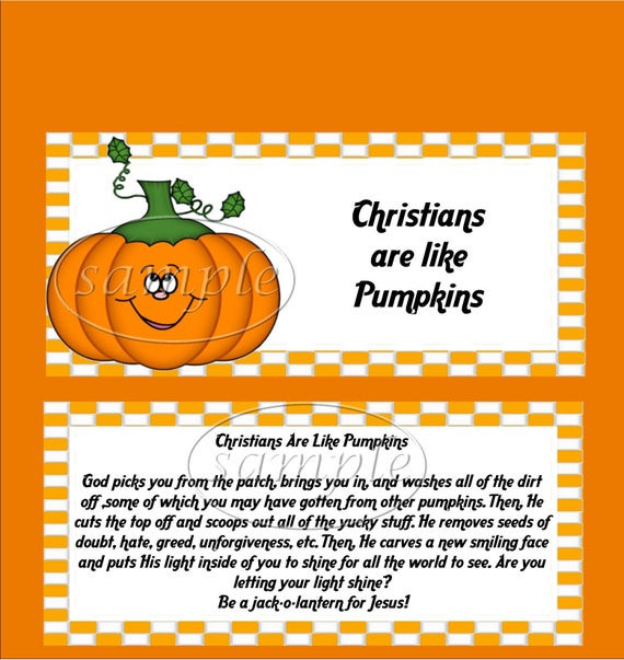 Christian Fall Crafts
 Christian Pumpkin Candy Bar Wrappers