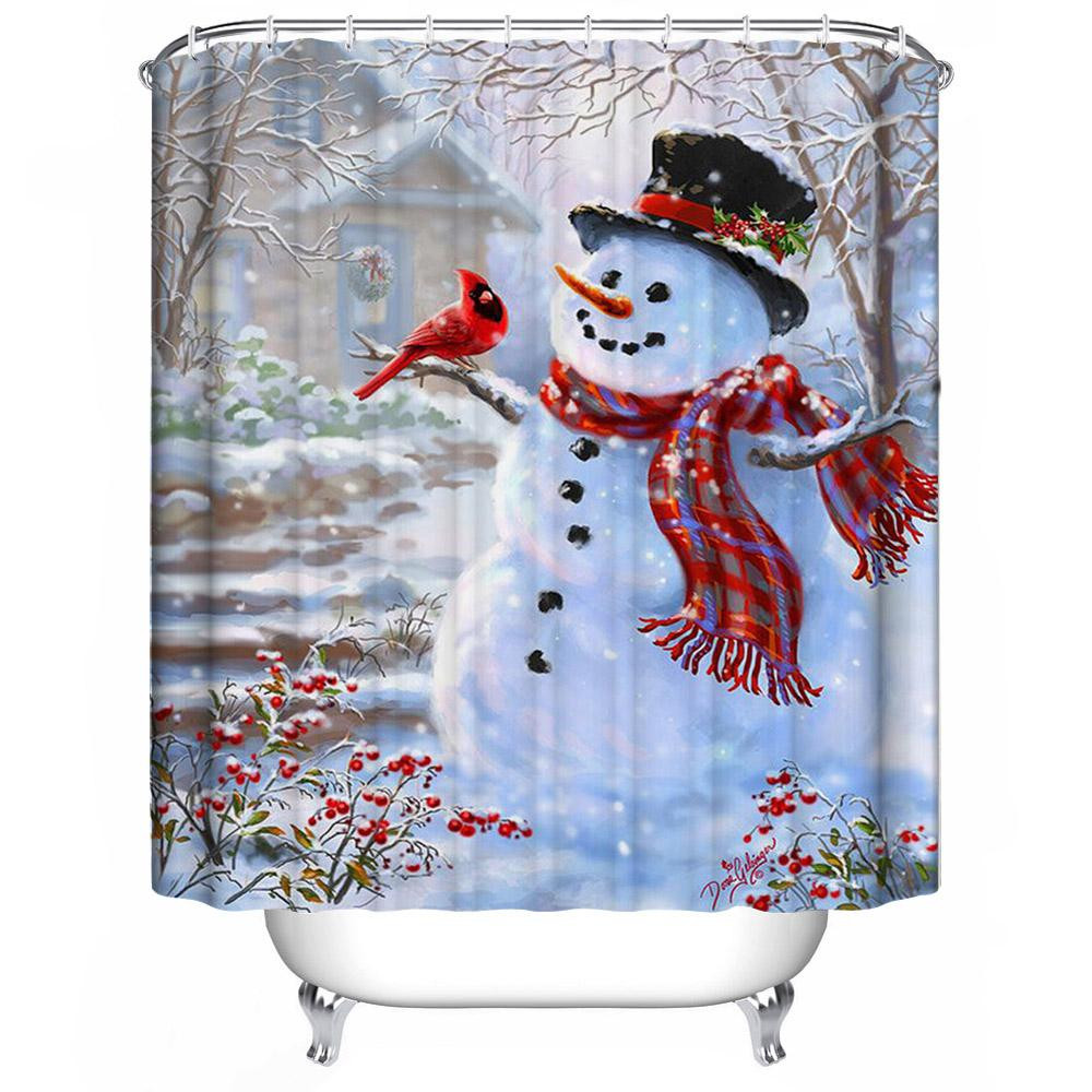 Christmas Bathroom Decor Set
 2019 Wholesale 3D Christmas Shower Curtain Waterproof