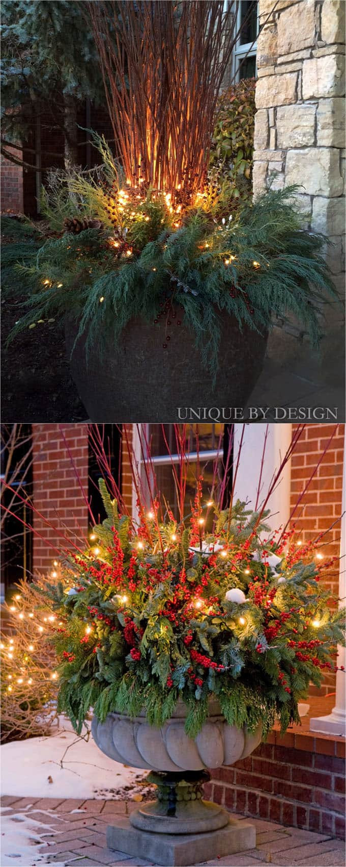 Christmas Outdoor Decor
 24 Colorful Winter Planters & Christmas Outdoor