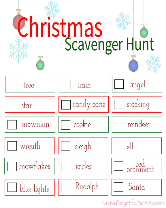 Christmas Scavenger Hunt Ideas
 Christmas Scavenger Hunt for Kids For ful Momma
