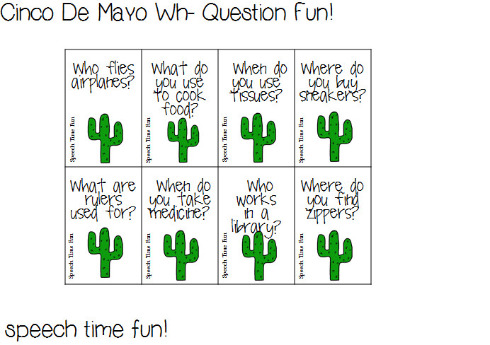 Cinco De Mayo Activities For Adults
 Cinco De Mayo Wh Question Fun Speech Time Fun Speech