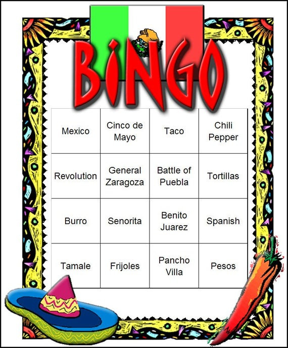 Cinco De Mayo Activities For Adults
 Mexican Fiesta Themed Bingo Set