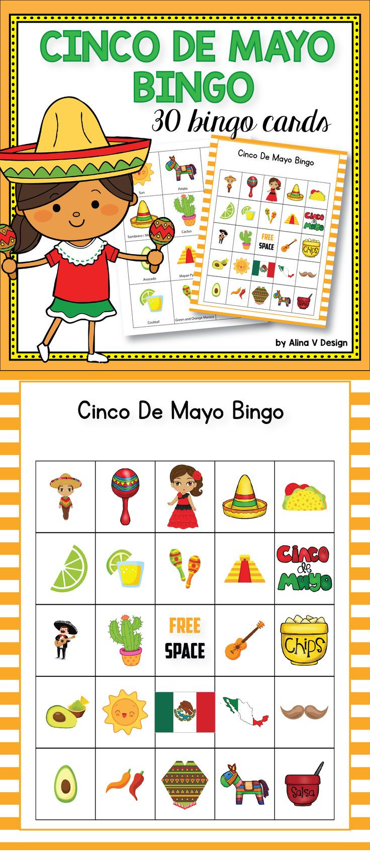 Cinco De Mayo Activities For Adults
 Cinco De Mayo Bingo Alina V Design
