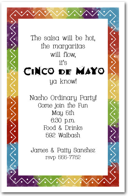 Cinco De Mayo Party Invitations
 Zigzag Mexican Fiesta Party Invitations