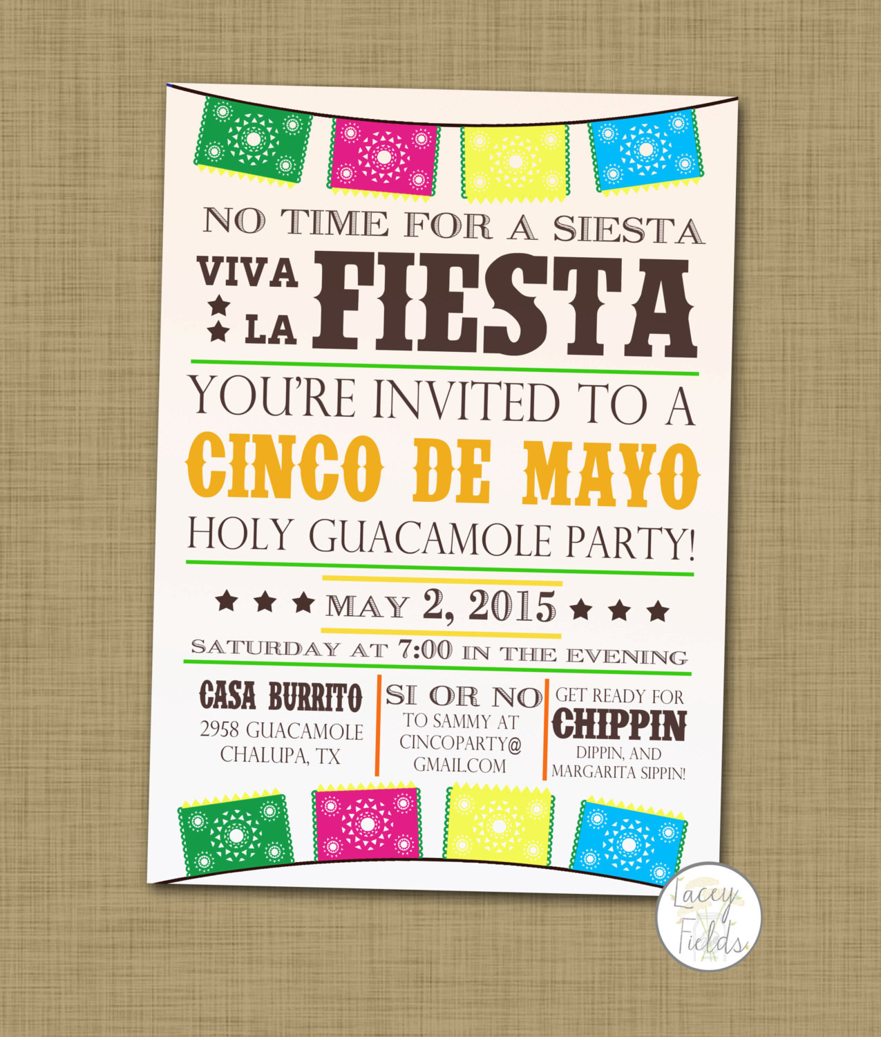 Cinco De Mayo Party Invitations
 Cinco de mayo party invitation printable Cinco de by