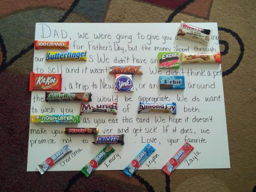 Cool Fathers Day Ideas
 Made this for Daniel his love for candy and the