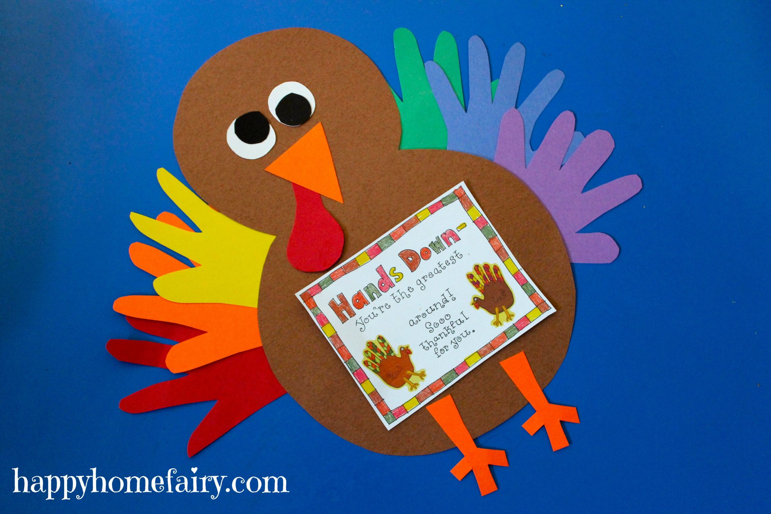 Crafts For Thanksgiving
 Thankful Handprint Turkey Craft FREE Printable Happy