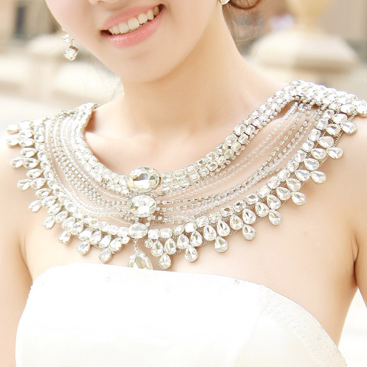 Crystal Body Jewelry
 Wedding vintage jewelry women long crystal necklace chain