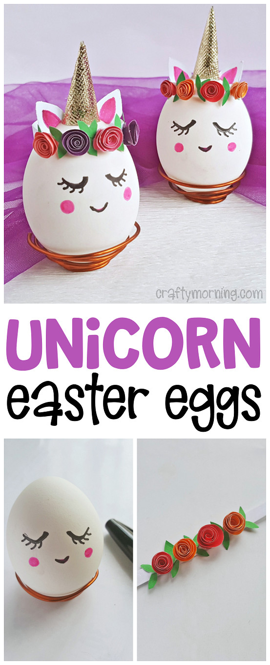 Cute Easter Egg Ideas
 Unicorn Easter Eggs so cute for the kids to decorate