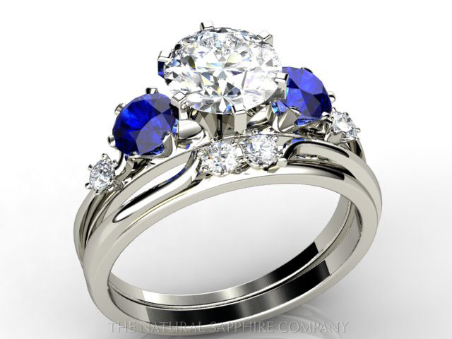 Diamond And Sapphire Wedding Ring Sets
 Elegant New Custom Wedding Set
