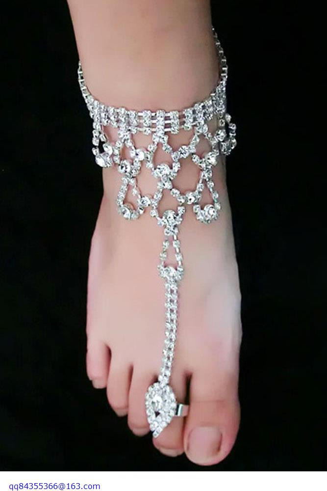Diamond Anklet Bracelets
 Diamond Anklet with Toe Ring LC in Anklets from