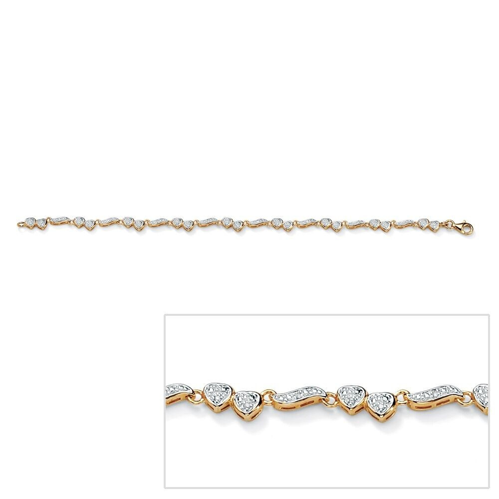 Diamond Anklet Bracelets
 WOMENS 18K GOLD OVER STERLING SILVER DIAMOND HEART ANKLE