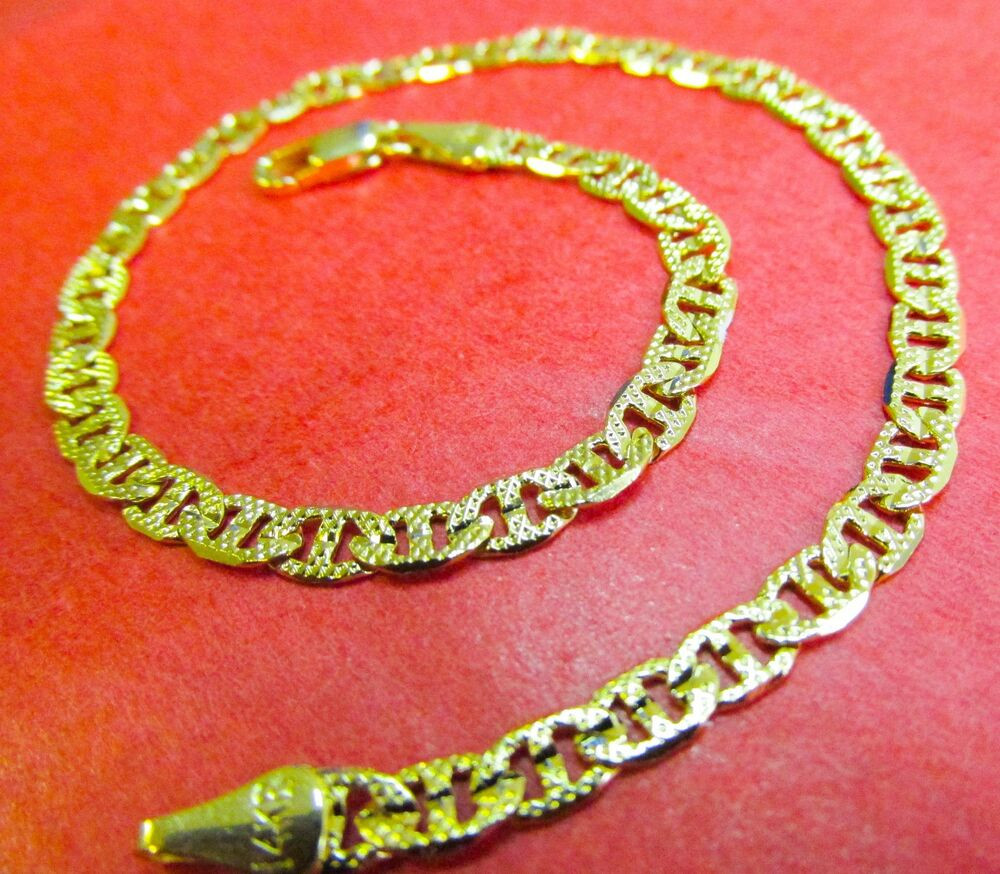 Diamond Anklet Bracelets
 NEW 14k Karat Gold Filled Mariner Diamond Cut 9" Anklet