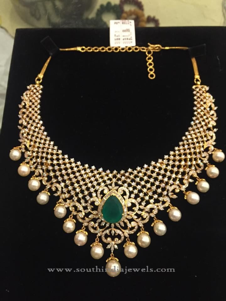 Diamond Choker Necklace Indian
 Designer Indian Diamond Necklace Set