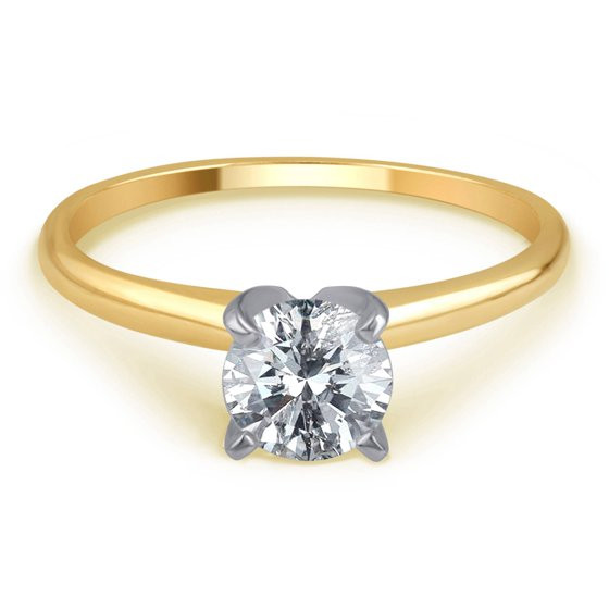 Diamond Rings At Walmart
 1 2 Carat T W Diamond 14kt Yellow Gold Solitaire Ring